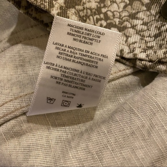 NEW Rails Tennessee Sand Snakeskin Funnel Neck Linen Blend Jacket - Picture 11 of 15